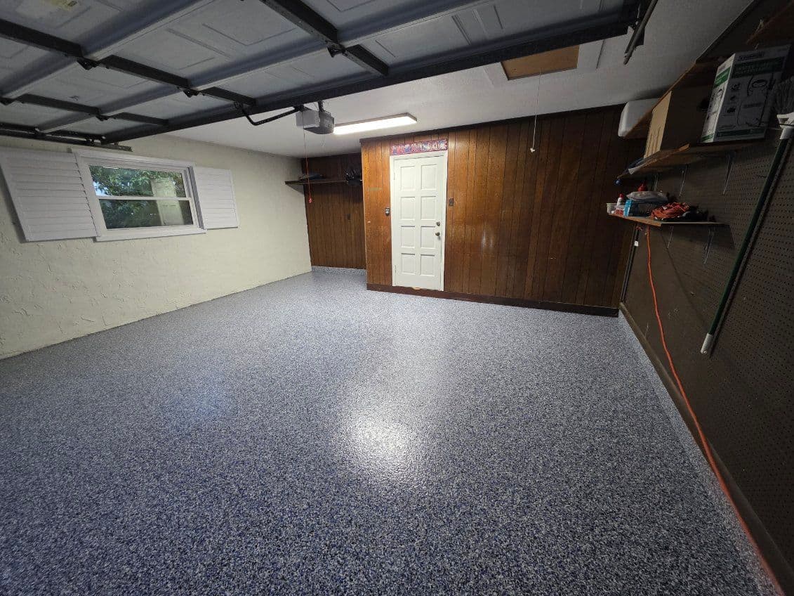Garage Makeover with Flake Polyaspartic Coating
