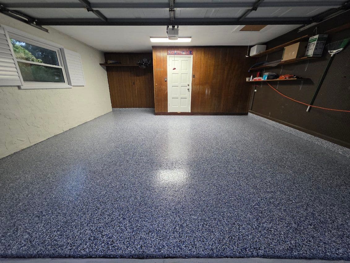 Garage Makeover with Flake Polyaspartic Coating